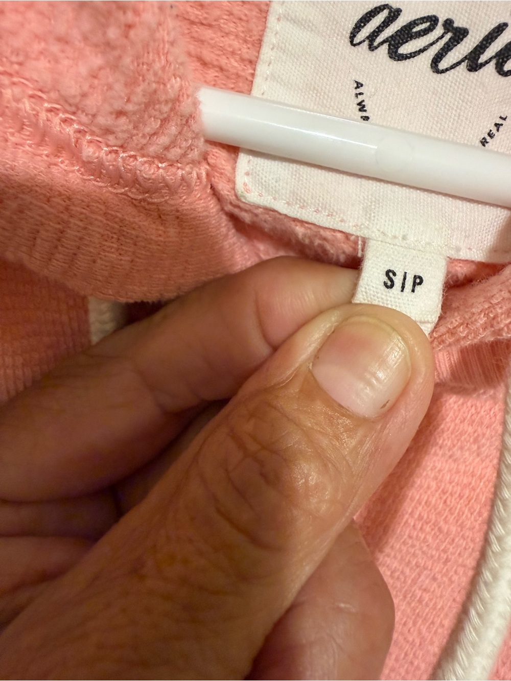 Aerie Quarter Zip Pullover Hoodie Sweatshirt Cropped Oversized Pink Size S - Picture 6 of 12